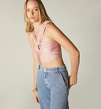 CROP STRAPS BLOUSE WITH TWIST
