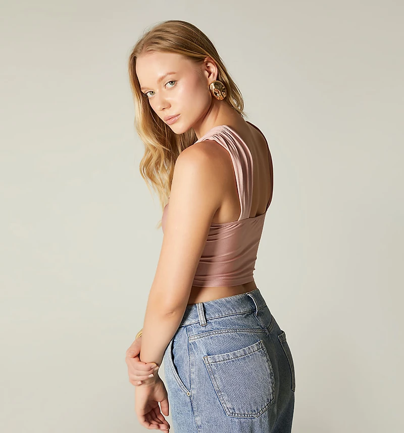 CROP STRAPS BLOUSE WITH TWIST