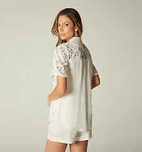 SHORT SLEEVE BLOUSE WITH CUTS