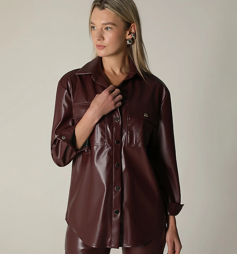 Oversized Long Sleeve Blouse with Pocket