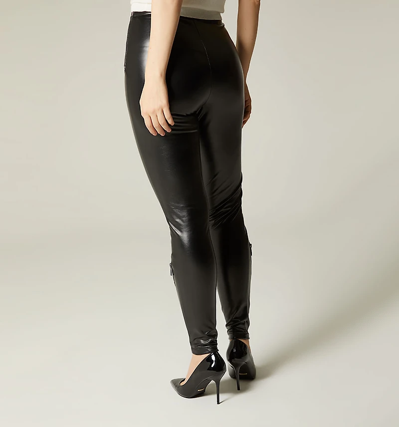 HIGH-WAISTED SKINNY LEGGINGS WITH ZIPPERS