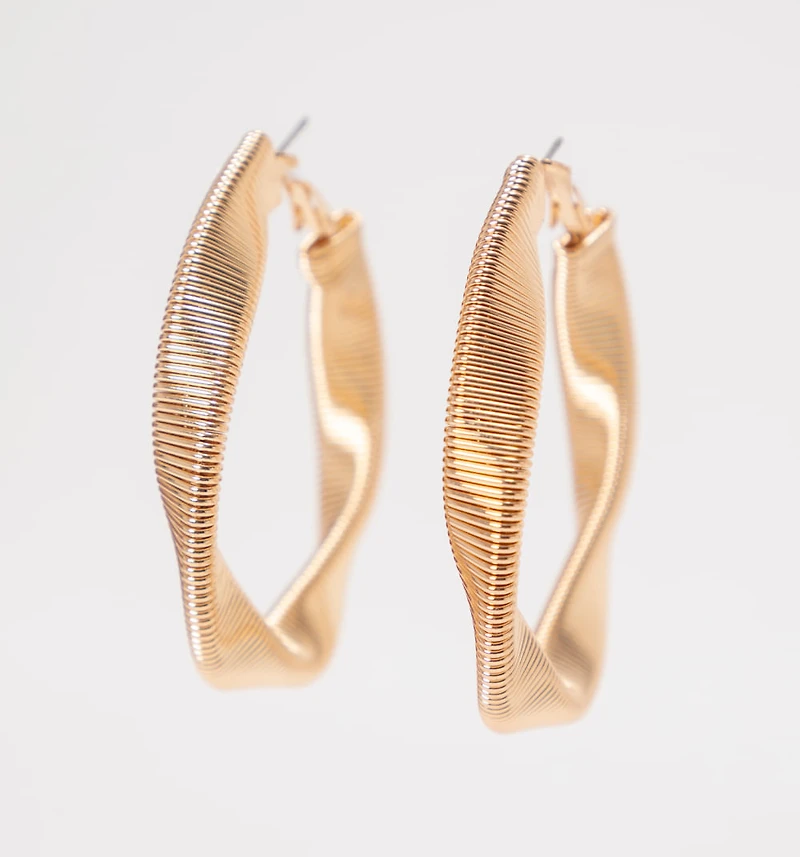 SNAKE CHAIN HOOP EARRINGS