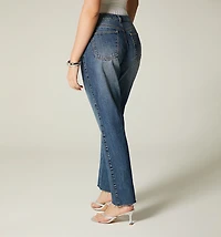 STRAIGHT LEG JEAN, DOUBLE WAISTBAND, WITH BELT