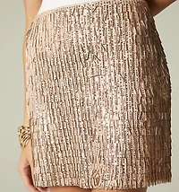 SHORT SKIRT WITH SEQUINS AND BEADS