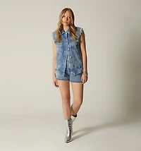 HIGH WAIST RUSTIC HEM SHORT FOR WOMEN