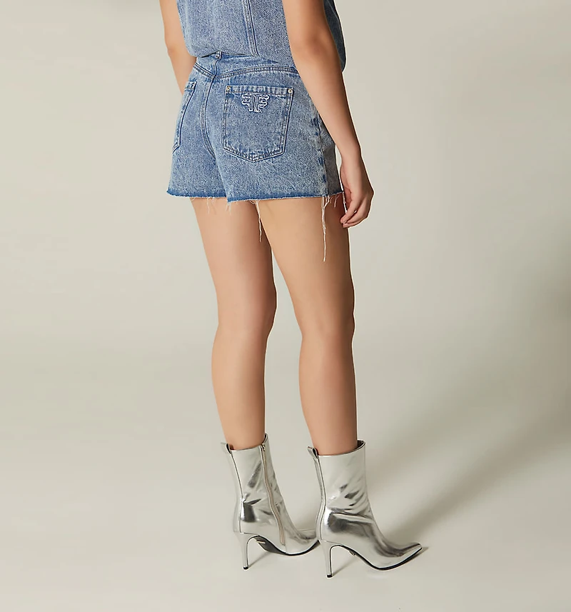 HIGH WAIST RUSTIC HEM SHORT FOR WOMEN