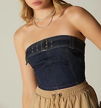 SHORT STRAPLESS BLOUSE WITH SAME BELT