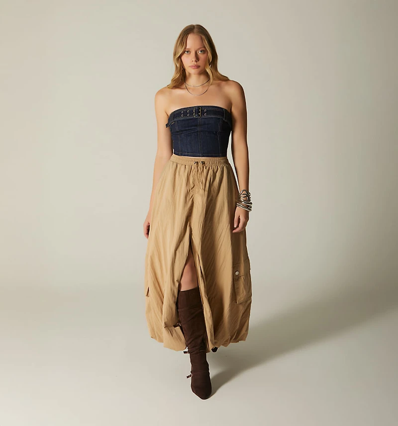 SHORT STRAPLESS BLOUSE WITH SAME BELT