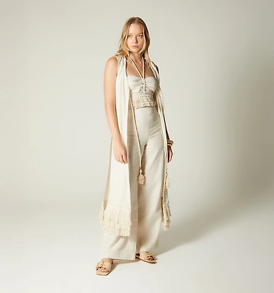 CROP BLOUSE WITH FRINGES