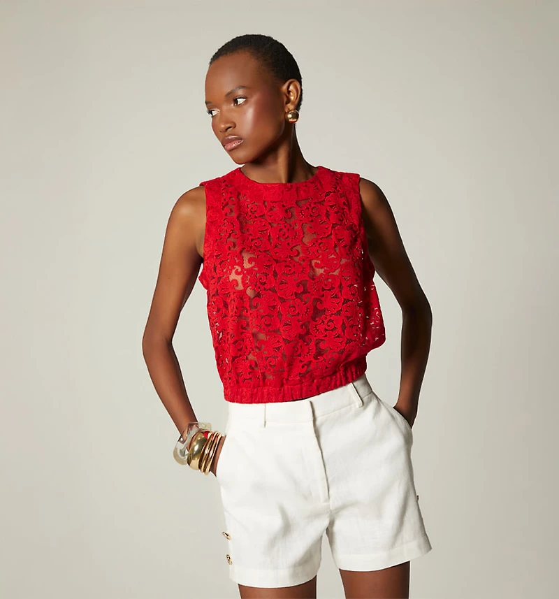SLEEVELESS BLOUSE WITH ELASTIC