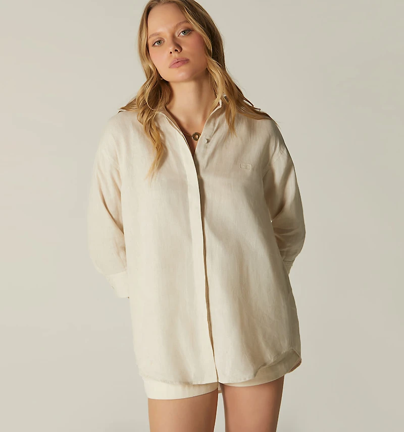 BLOUSE 3/4 SLEEVE EMBROIDERED FRONT