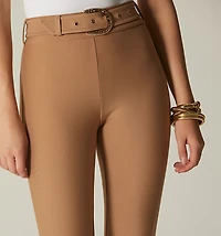 HIGH WAIST SKINNY LEG LEGGINGS WITH BELT