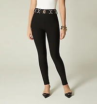 High-waisted skinny leggings with belt