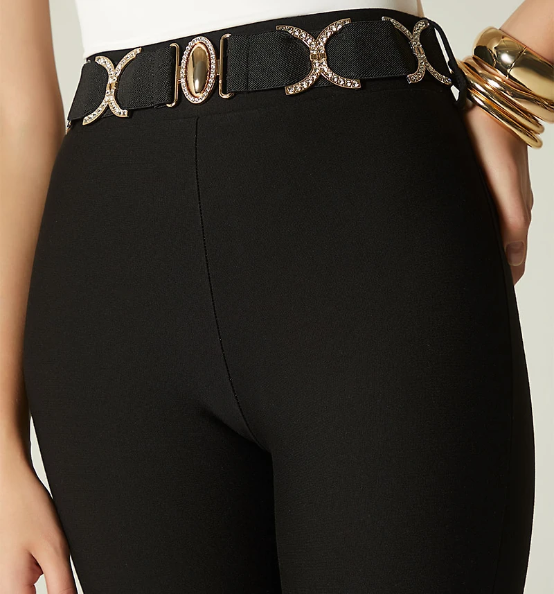 High-waisted skinny leggings with belt