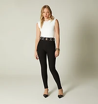 High-waisted skinny leggings with belt
