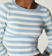 LONG SLEEVE KNITTED STRIPED BLOUSE