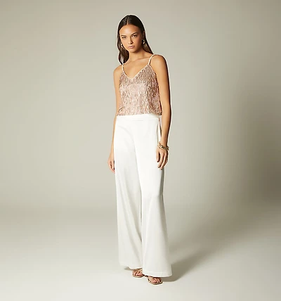 STRAPPY BLOUSE WITH SEQUINS AND BEADS
