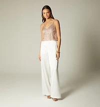 STRAPPY BLOUSE WITH SEQUINS AND BEADS