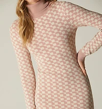 LONG SLEEVE HIGH NECK DRESS WITH ZIP