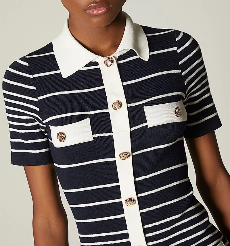 SHORT SLEEVE POLO COLLAR DRESS