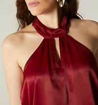 HALTER NECK BLOUSE WITH INSERT