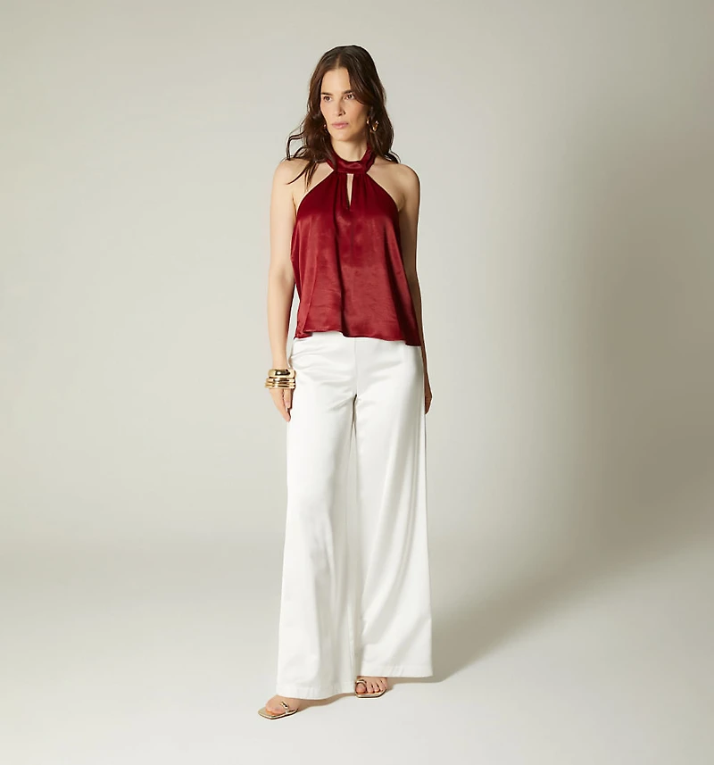 HALTER NECK BLOUSE WITH INSERT