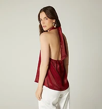 HALTER NECK BLOUSE WITH INSERT