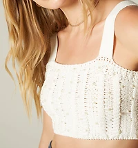 KNITTED TOP WITH PEARLS