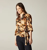 LONG SLEEVE WRAP BLOUSE