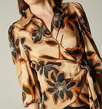 LONG SLEEVE WRAP BLOUSE