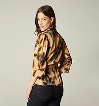 LONG SLEEVE WRAP BLOUSE