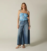 Empire Cut Strap Blouse with Bias Yellow