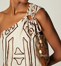 ONE SHOULDER PRINTED BLOUSE