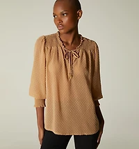RUCHED BLOUSE THREE QUARTER SLEEVE