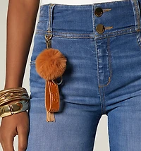HIGH WAIST STRAIGHT LEG JEAN WITH TASSEL