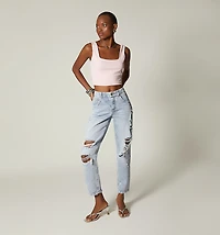 LOW RISE BOYFRIEND JEANS WITH DESTROYER