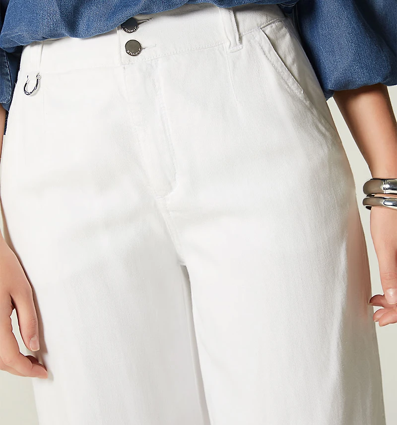 HIGH WAIST PALAZZO JEANS WITH BELT FOR WOMEN