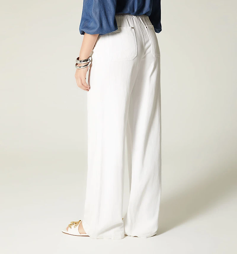 HIGH WAIST PALAZZO JEANS WITH BELT FOR WOMEN