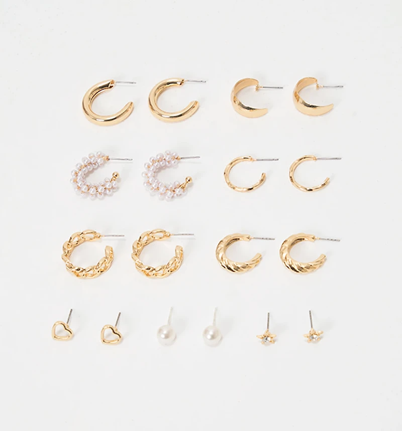 EARRING GOLD PLATED SET X9