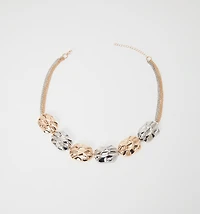 HAMMERED CHARMS BICOLOR NECKLACE