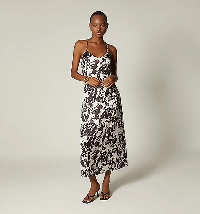 MIDI DRESS WITH STRAPS AND BACK NECKLINE