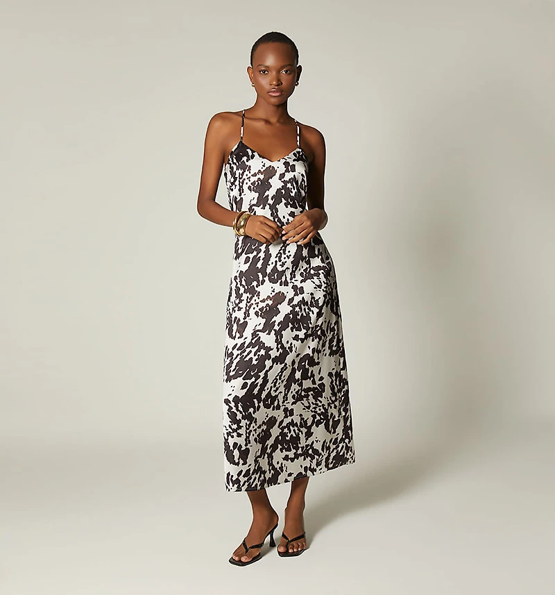 MIDI DRESS WITH STRAPS AND BACK NECKLINE