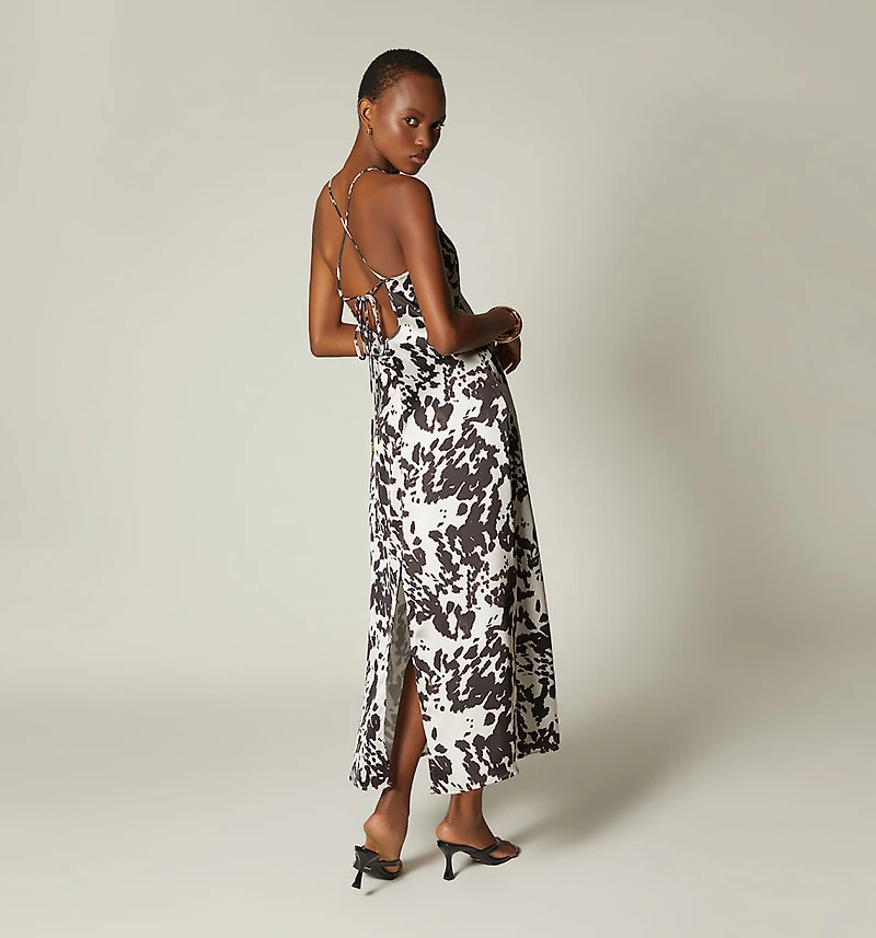 MIDI DRESS WITH STRAPS AND BACK NECKLINE