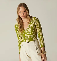 THREE-QUARTER SLEEVE BLOUSE