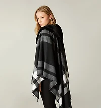 PONCHO WITH FUR COLLAR