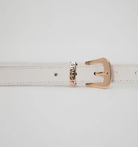 BELT WITH METAL BUCKLE AND TIP