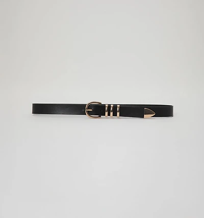 BELT WITH EYELETS AND METAL TIP