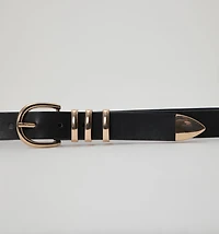BELT WITH EYELETS AND METAL TIP