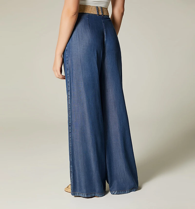 HIGH WAIST PALAZZO JEAN WITH FLAP POCKET