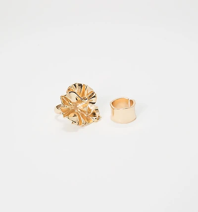 MAXI FLOWER AND HOOP RING SET X2